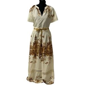 Dixie Brown & Tan Floral Print Maxi Dress(Size Small)